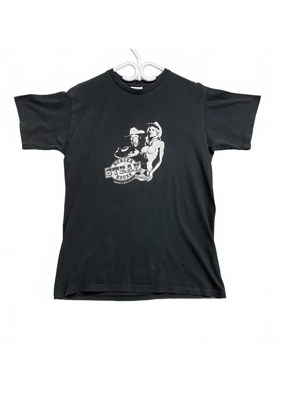 Vintage Black Burger Steak House  Bikkuri Donkey T-Shirt B&C Tag Size Medium